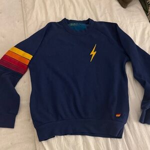 Aviator Nation Navy Sweater with Lightning Bolt
